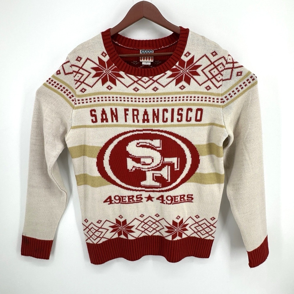 Junk Food San Francisco 49ers Football Christmas Sweater Vintage Ski Lodge XL